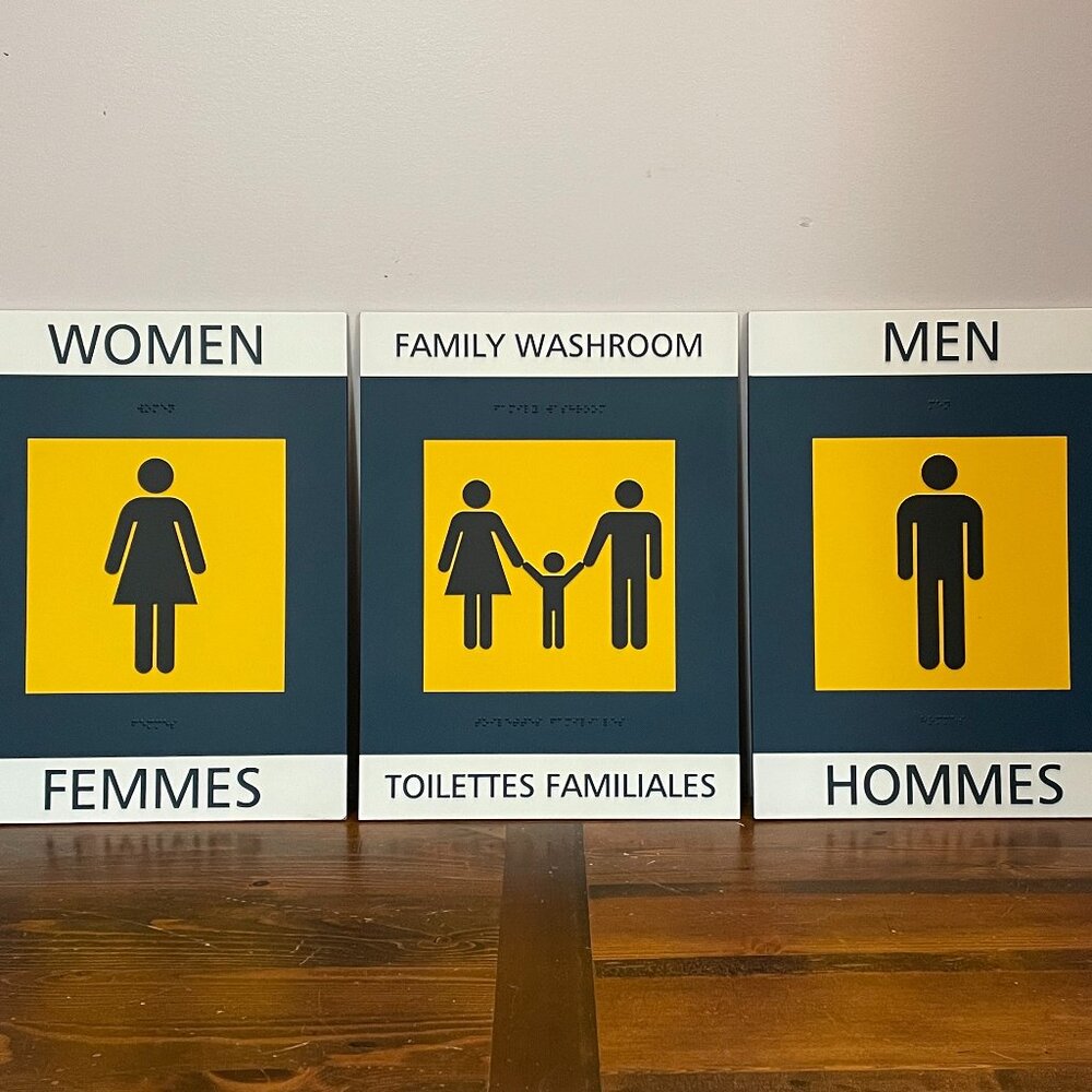 3 Bathroom Signs